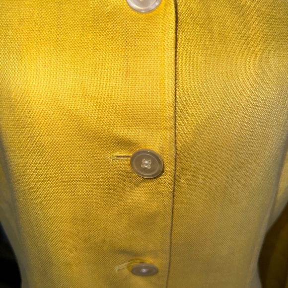 VINTAGE 100% Linen Shell - Yellow Women's Top & Pants Set - Picture 6 of 8